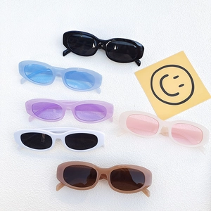 Retro Oval Sunglasses Resin Frame PC Lens Candy Color UV400 Small Frame Fashion Streetwear For Women Men