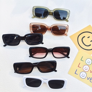 Retro Rectangle Sunglasses Resin Frame PC Lens UV Protection Trendy Y2K Small Frame Fashion Sun Glasses For Men Women