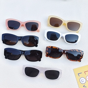 Retro Small Rectangle Cat Eye Sunglasses Resin Frame PC Lenses Y2K UV400 Protection For Women Chic Streetwear Fashion