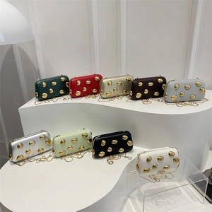 Pochettes boîtes élégantes en acrylique avec détails dorés et bandoulières en neuf coloris