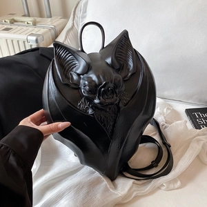 Sac à Dos Forme de Chauve-Souris 3D en Relief Gothique pour Femmes Cuir PU Grande Capacité Sac à Bandoulière Fête d'Halloween