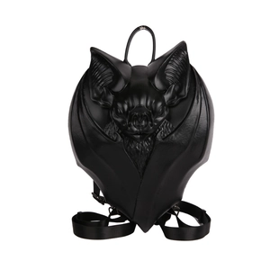 Sac à dos chauve-souris 3D noir avec ailes gaufrées pour style d'Halloween