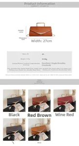 Detailed sizing chart and color guide for women's crossbody envelope bag with V-gold clasp