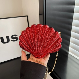 Sac De Soirée Pour Femme En Forme De Coquillage Pochette En Acrylique Avec Bandoulière Chaîne Métallique Pour Fêtes