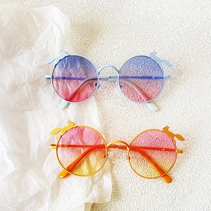 Fashionable kids sunglasses with cute animal ears and colorful gradient lenses in two colors
