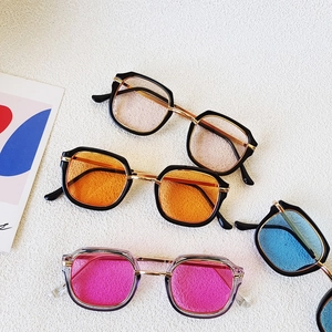 Lunettes de soleil rétro carrées pour enfants, protection UV, quatre couleurs tendance