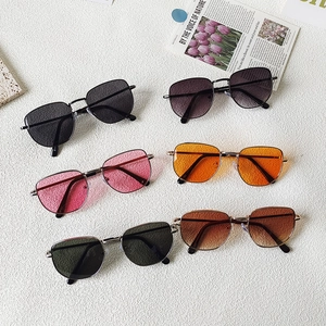 Gafas De Sol Infantiles Marco Metal Lentes Resina Protección UV Retro Moda Redondo Cuadrado Gafas Niños Niñas Viajes Exterior