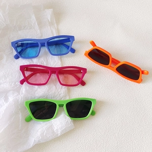 Fashion Retro Cat Eye Sunglasses UV400 Protection Rectangle Plastic Frame Candy Color Trendy For Women