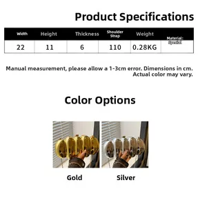Size chart showing 22x11x6cm dimensions for the wave-textured acrylic evening clutch bag