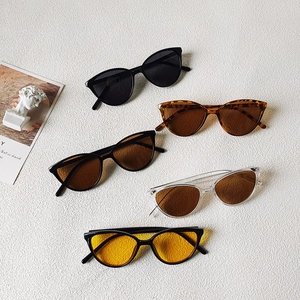 Retro Kids Cat Eye Sunglasses UV400 Protection Triangle Resin Frame Fashion Eyewear For Boys And Girls