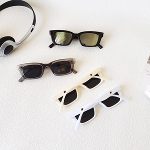 Kids vintage rectangular sunglasses with UV400 protection and stylish metal decor