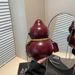 Borsa A Tracolla A Forma Di Zucca Per Donna In Pelle PU Moda Novità Piccola Borsa A Spalla Con Corda Intrecciata E Catena In Metallo
