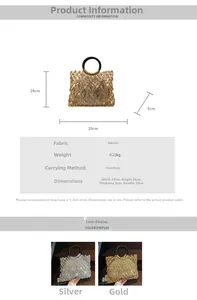 Detaillierte Größenangaben für gewebte Strandtasche mit Rundgriffen und hohlem Netzdesign