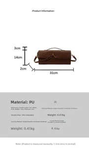 Tableau des tailles détaillé pour sac baguette tressé avec bandoulière réglable
