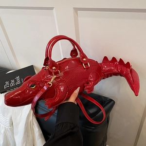 Creative Crocodile Shaped Handbag Retro PU Leather 3D Animal Design Crossbody Shoulder Bag For Women Fashion Novelty