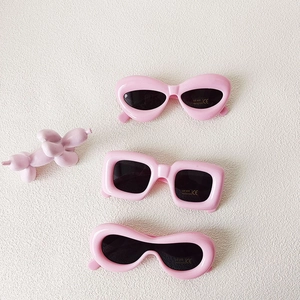 Lunettes de soleil roses UV400 pour enfants, styles œil de chat et carré, certifiées CE