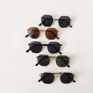 Kids Sunglasses Metal Geometric Octagonal Frame UV400 Outdoor Fashion For Boys And Girls