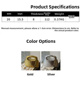 Detailed size specifications for a ripple textured acrylic evening clutch bag