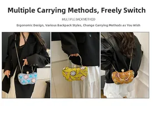Detailed views of vintage floral beaded handbag showing crossbody, handheld, and shoulder styles