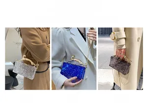 Acrylic evening clutch with gold cheetah handle shown as shoulder bag and handbag