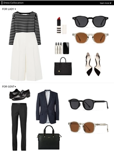 Flat lay of retro round polarized sunglasses with stylish outfits and accessories