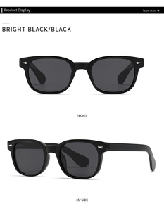 Vues détaillées de lunettes de soleil polarisées noir brillant avec flèches argent