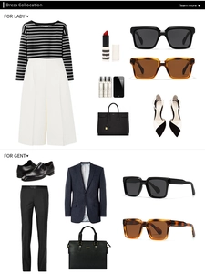 Flat lay di occhiali da sole quadrati con abbigliamento e accessori moda per uomo e donna