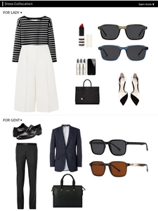 Flat lay of polarized sunglasses with elegant business attire and fashion accessories