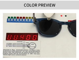Occhiali da sole rotondi polarizzati in test di protezione UV400 per filtrare raggi UV
