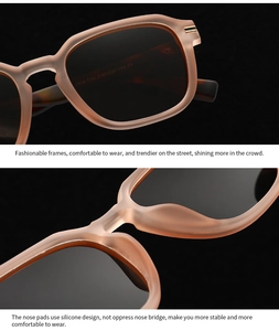 Detail view of pink matte polygon sunglasses with comfortable silicone nose pads, model 2536