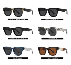 Vue détaillée en grille présentant six coloris de lunettes de soleil polarisées classiques