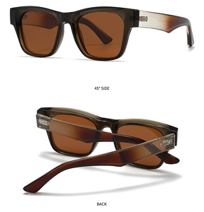 Vues détaillées du côté à 45 degrés et du pli arrière des lunettes de soleil polarisées