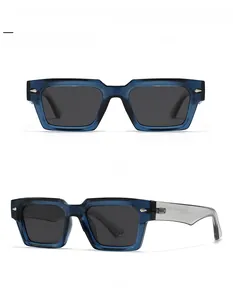 Detail of dark green polarized sunglasses showing front and 45-degree side view frames