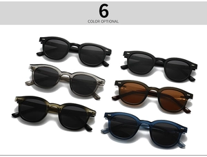 Collection de lunettes de soleil rondes polarisées en six couleurs avec rivets métalliques