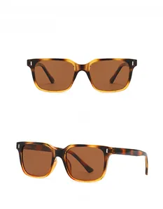 Front and 45-degree side view of vintage square tortoiseshell polarized sunglasses