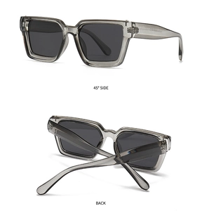 Detailed views of polarized square sunglasses showing the side and back angles