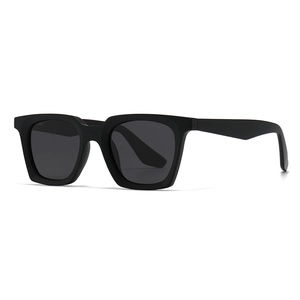 Classic unisex polarized sunglasses featuring matte black square frames and dark lenses