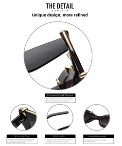 Detail of metal hinge and ergonomic nose pads on oversized black and gold sunglasses