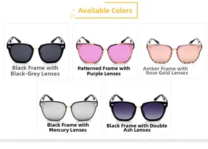 Detailed color options for oversized polarized TR sunglasses with various lens finishes