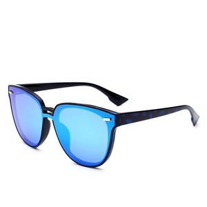 Lunettes de soleil TR polarisées avec verres miroirs bleus et monture léopard