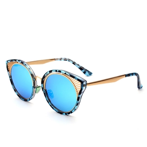 Occhiali Da Sole Occhio Di Gatto Da Donna Montatura In Metallo TR Protezione UV400 Design Traforato Lenti Sfumate