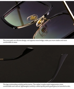Macro detail of silicone nose pads and anti-slip temple tips on black glasses frame