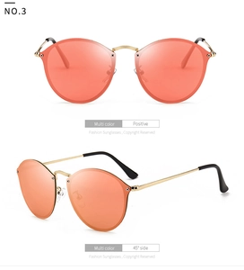 Detailansicht der polarisierten Gold-Metall-Sonnenbrille mit runden Korallengläsern