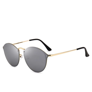 Klassische runde Polarisierte Sonnenbrille mit Goldmetallrahmen und grauen Gläsern