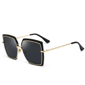 Oversized Square Sunglasses Metal PC Frame UV400 Protection Retro Fashion Eyewear For Women Men