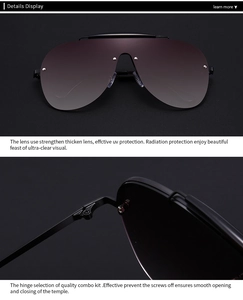 Macro view of high-quality hinges and gradient lenses on oversized aviator sunglasses