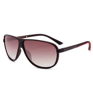 Lunettes de soleil polarisées TR carrées pour hommes avec monture noire et verres dégradés
