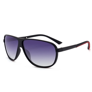 Lunettes de soleil aviateur carrées TR polarisées pour hommes avec monture noire mate classique