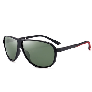 Lunettes de soleil aviateur polarisées TR pour hommes avec monture noir mat