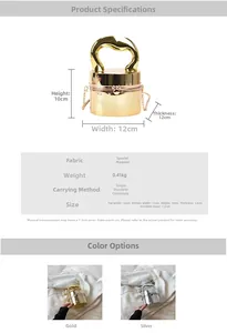 Detailed size and specs for mini acrylic cylinder bag with dimensions 12x12x10cm
